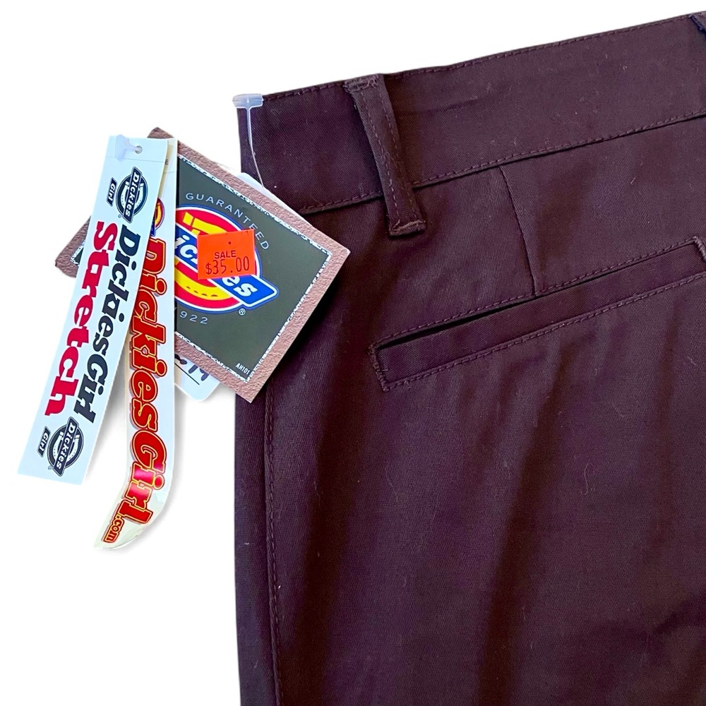 NWT Dickie’s Women’s Stretch Dark Chocolate Trousers, 9 - Picture 6 of 8